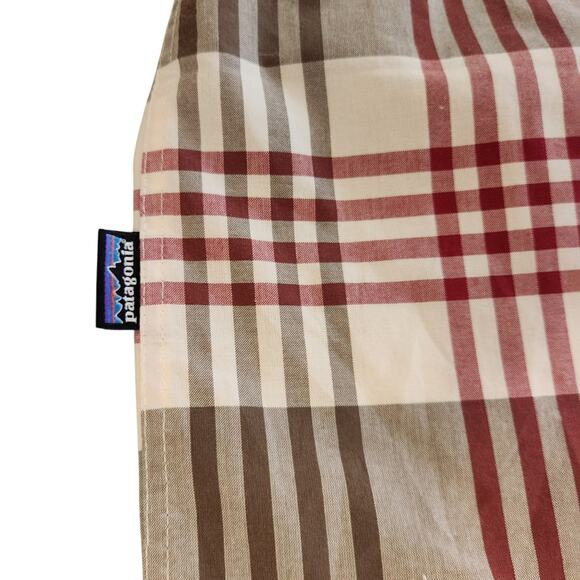 Patagonia Mens Plaid Cotton Short Sleeve Button Up Shirt Size L - Picture 4 of 5